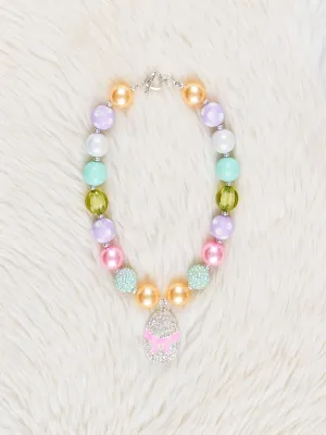 Purple & Blue Sparkle Bubblegum Charm Necklace