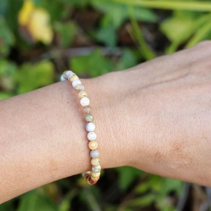 "Joy" Crazy Lace Agate Delicate Bracelet