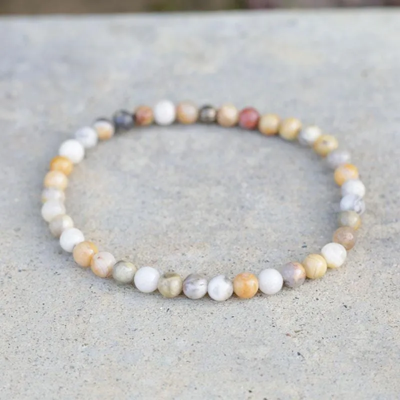 "Joy" Crazy Lace Agate Delicate Bracelet
