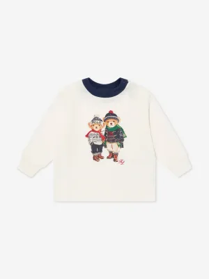 Ralph Lauren Baby Boys Bear Long Sleeve T-Shirt in Ivory