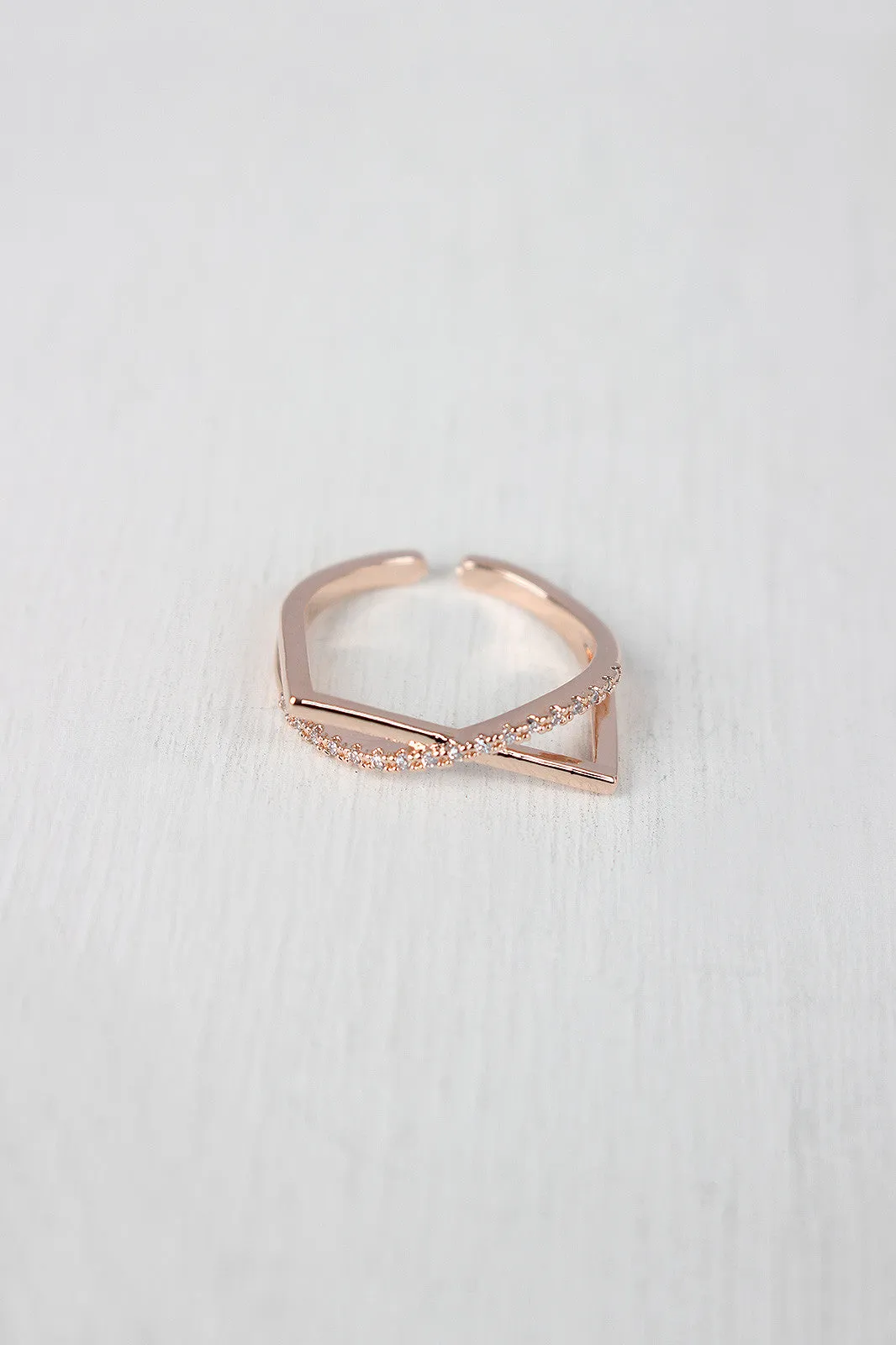 Rhinestone Accent Bar Ring