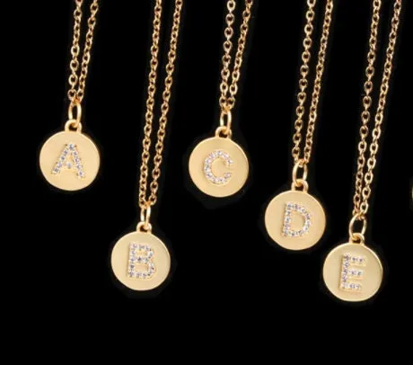 Round Charm, Gold Initial Charm, Personalized Charm, Letter Charm, Single Alphabet Charm, Letter Drop Charm for Necklace Jewelry Making