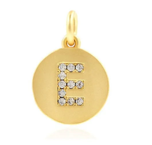 Round Charm, Gold Initial Charm, Personalized Charm, Letter Charm, Single Alphabet Charm, Letter Drop Charm for Necklace Jewelry Making