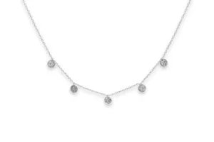 Sauterns Battered Sterling Silver Disc Necklace