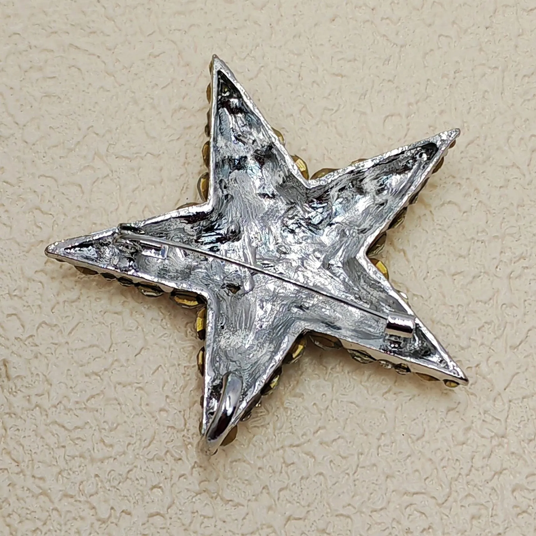 Shiny 5-Point Star Clear Crystal Rhinestone Brooch Pin Wedding Party Accessory