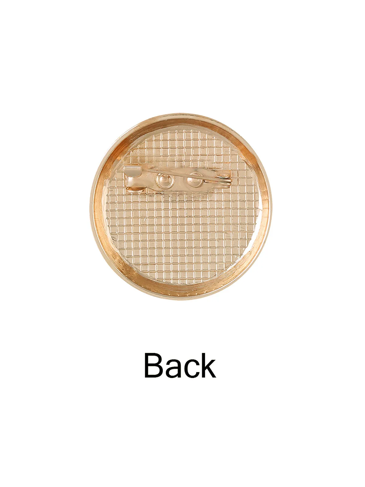 Shiny Golden Round Shape Button Badge Brooch Pin