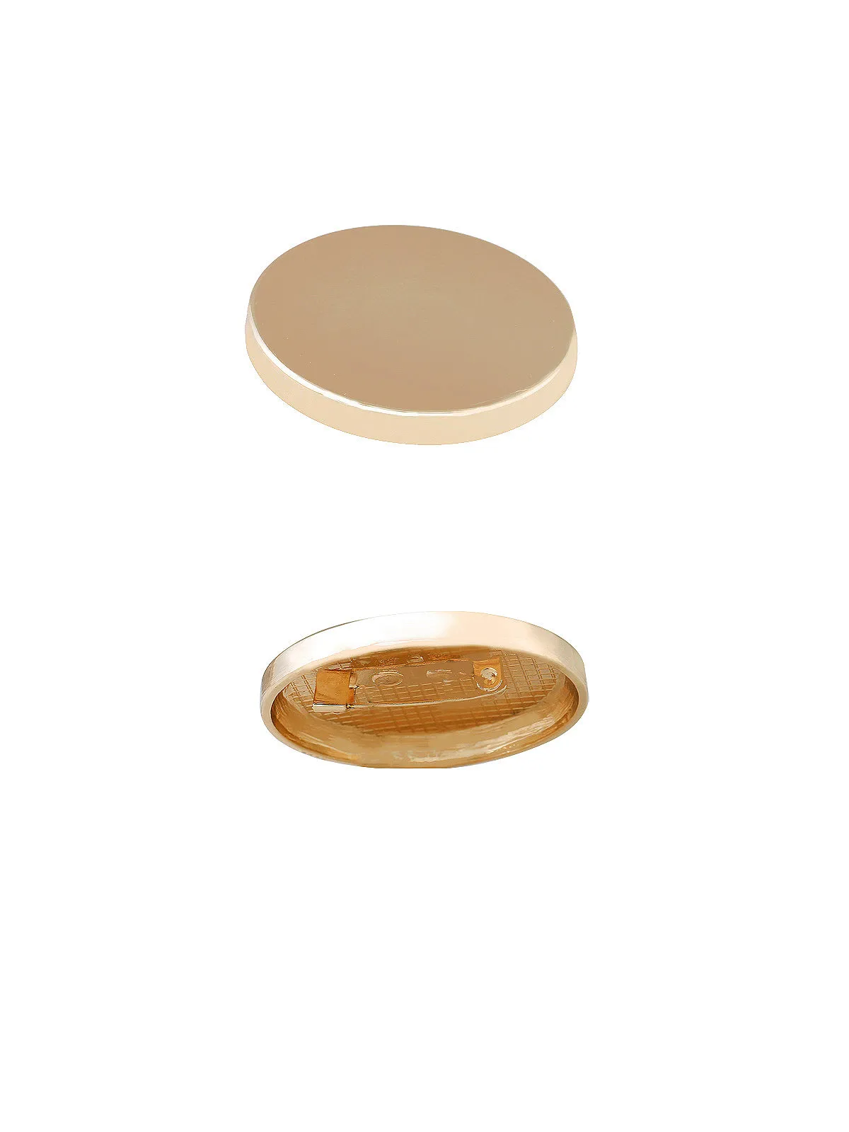Shiny Golden Round Shape Button Badge Brooch Pin