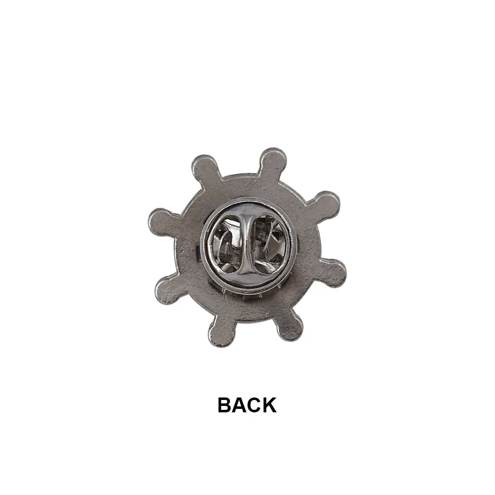 Ship Steering Wheel Helm Pin Collar Enamel Brooch