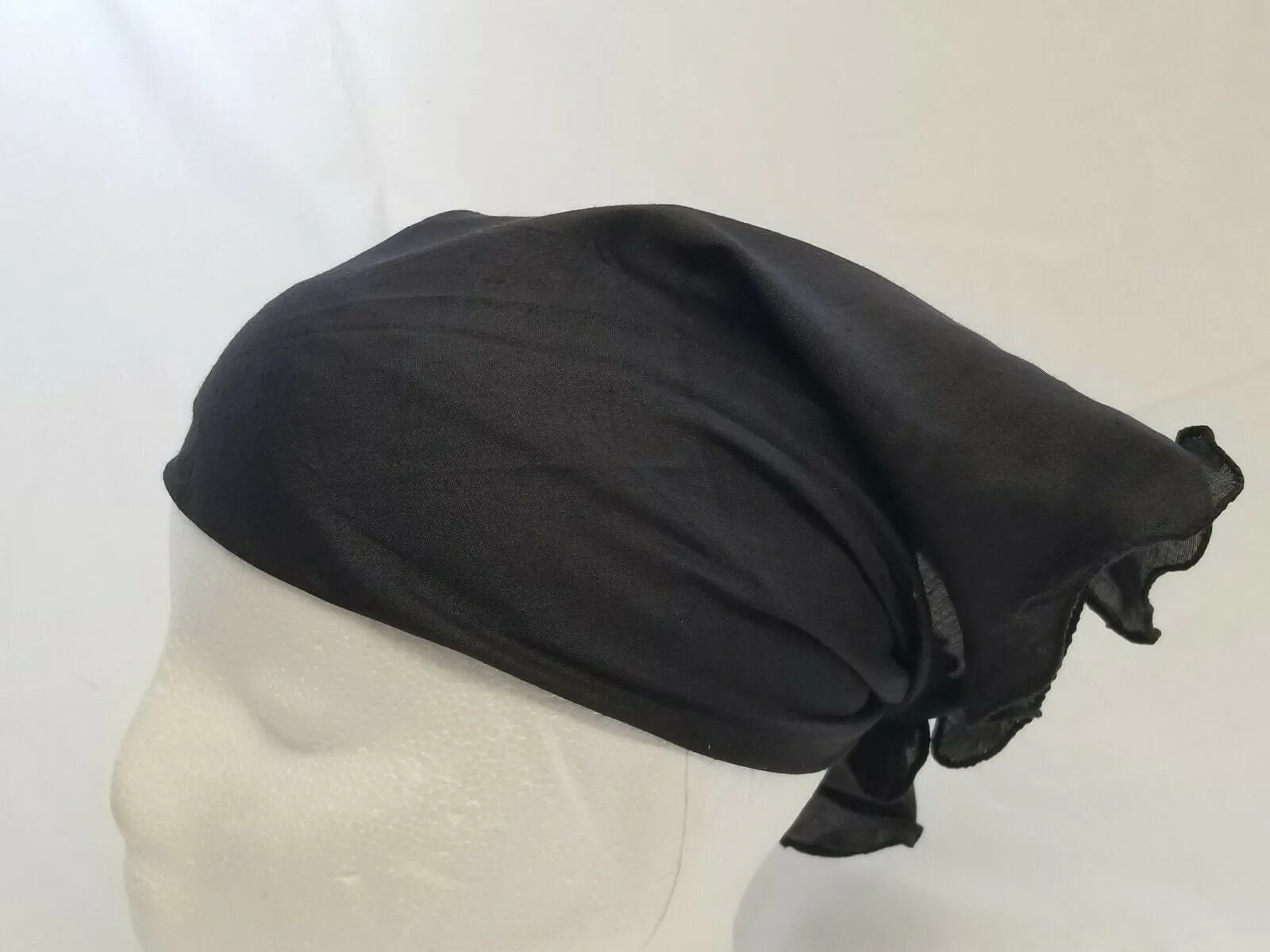 Sikh hindu kaur singh black plain bandana head wrap gear wedding marriage rumal