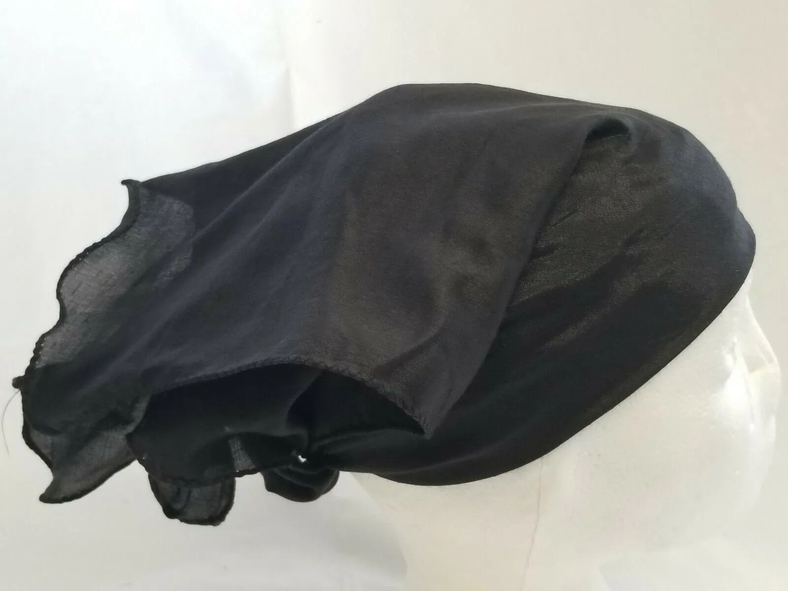 Sikh hindu kaur singh black plain bandana head wrap gear wedding marriage rumal