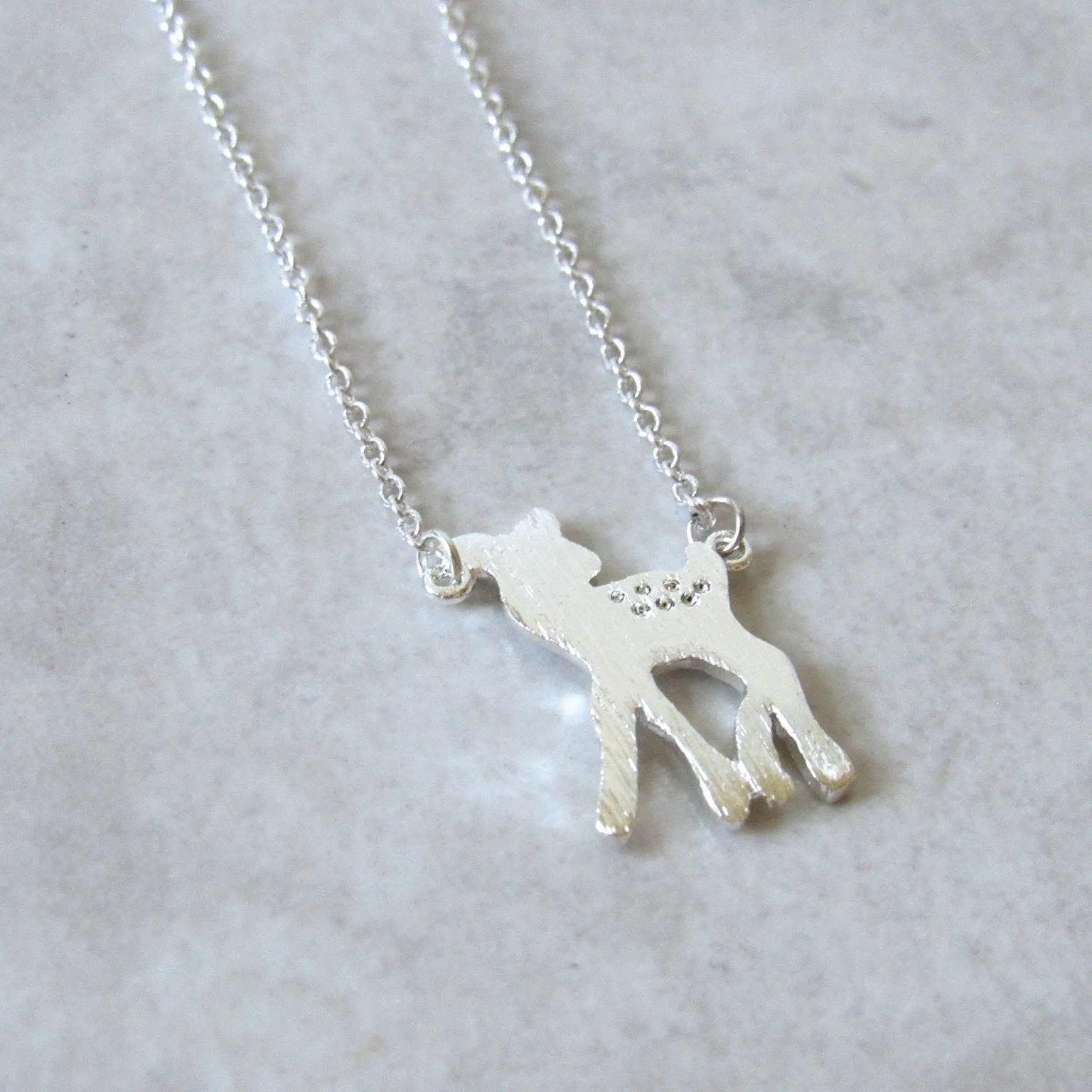 Silver Bambi Necklace