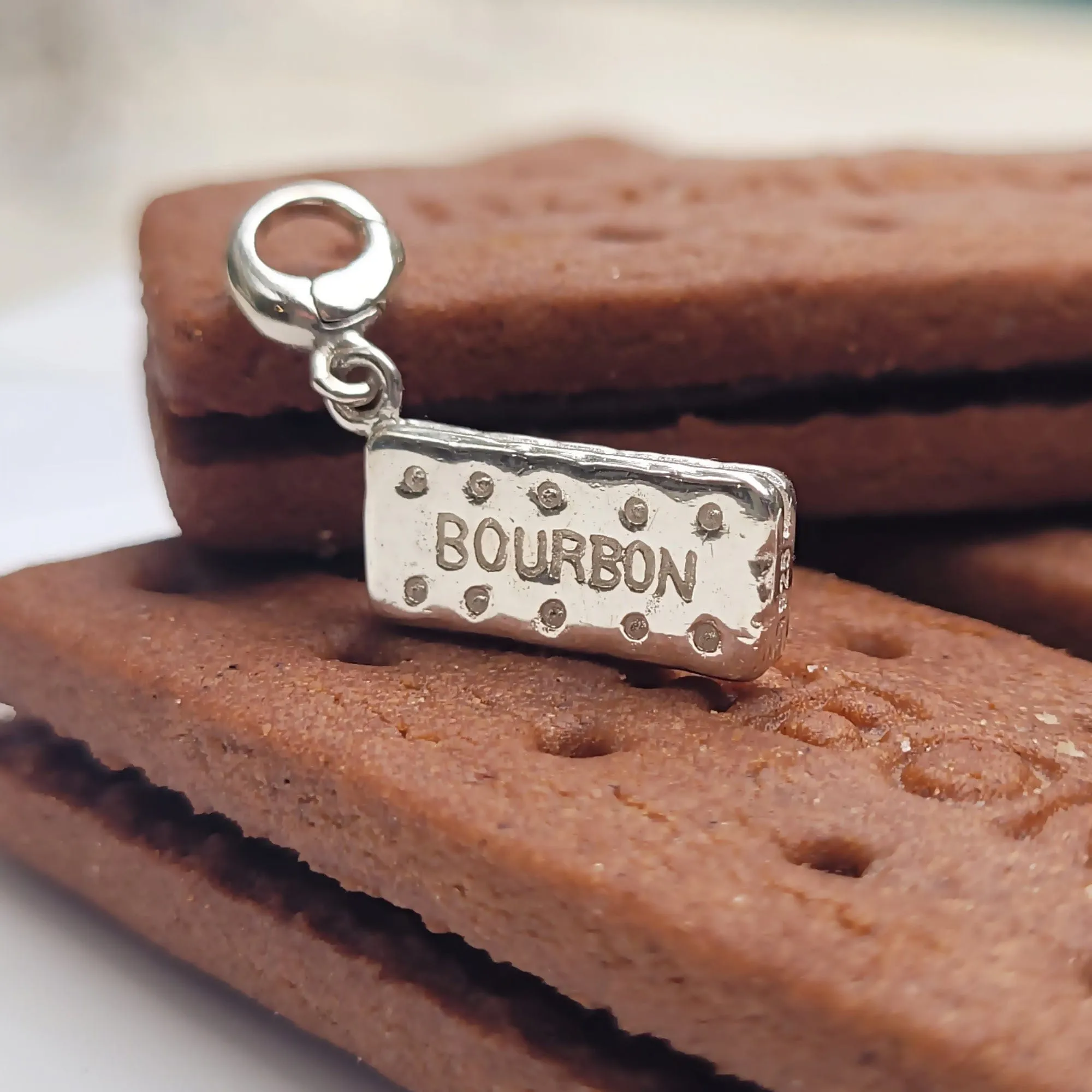 Silver Bourbon Biscuit Charm