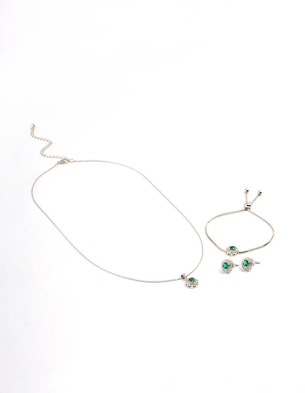 Silver Round Cubic Zirconia Jewellery Set