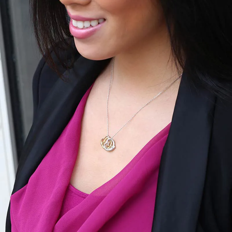 Silver Triple the Love Diamond Necklace