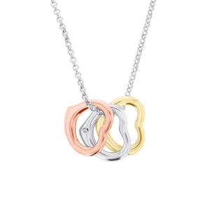 Silver Triple the Love Diamond Necklace
