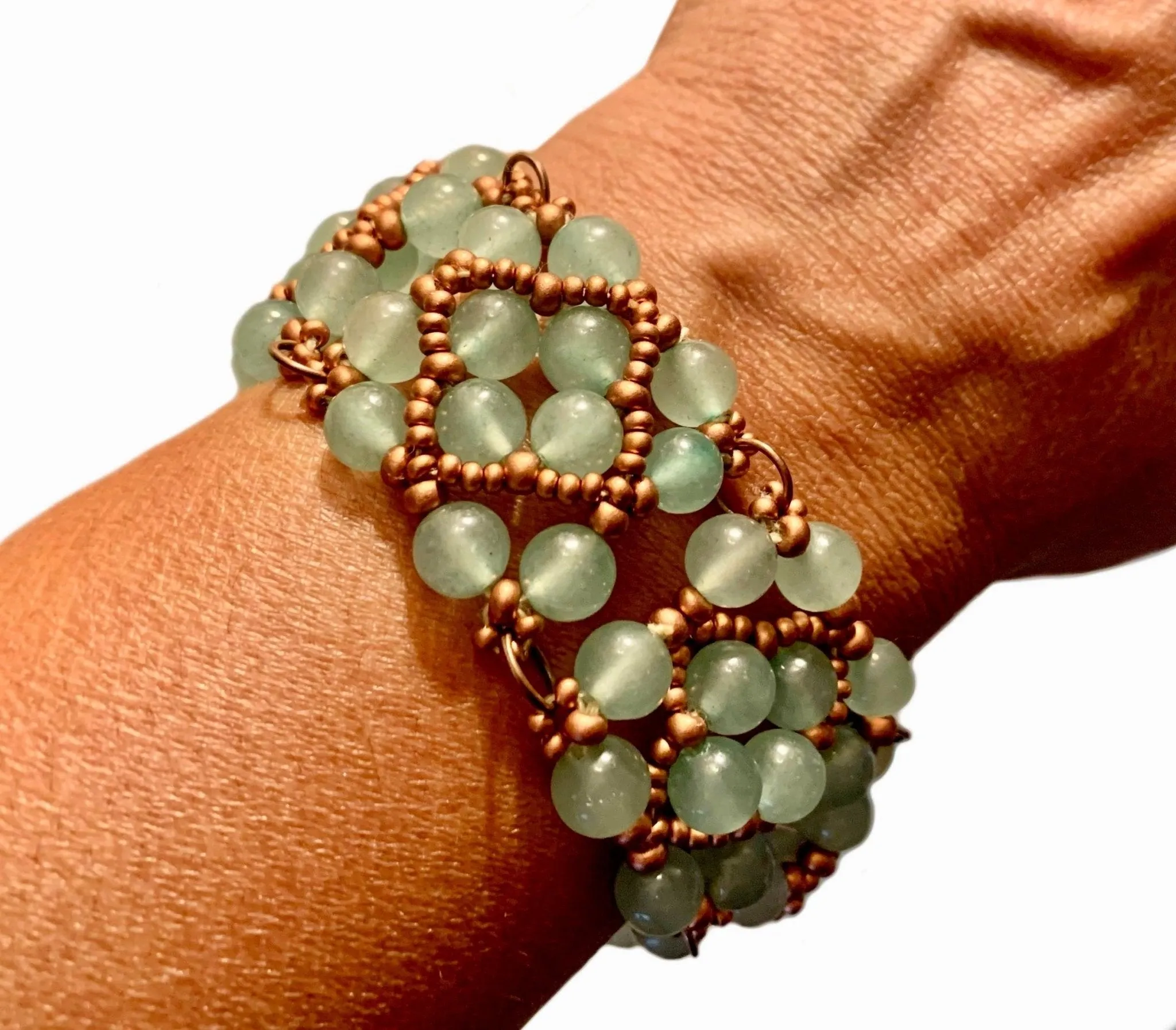 🔴SOLD🔴 Valentina Handmade Green Aventurine Delicate Cuff Style Bracelet