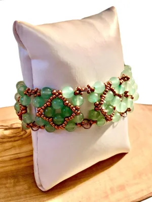 🔴SOLD🔴 Valentina Handmade Green Aventurine Delicate Cuff Style Bracelet