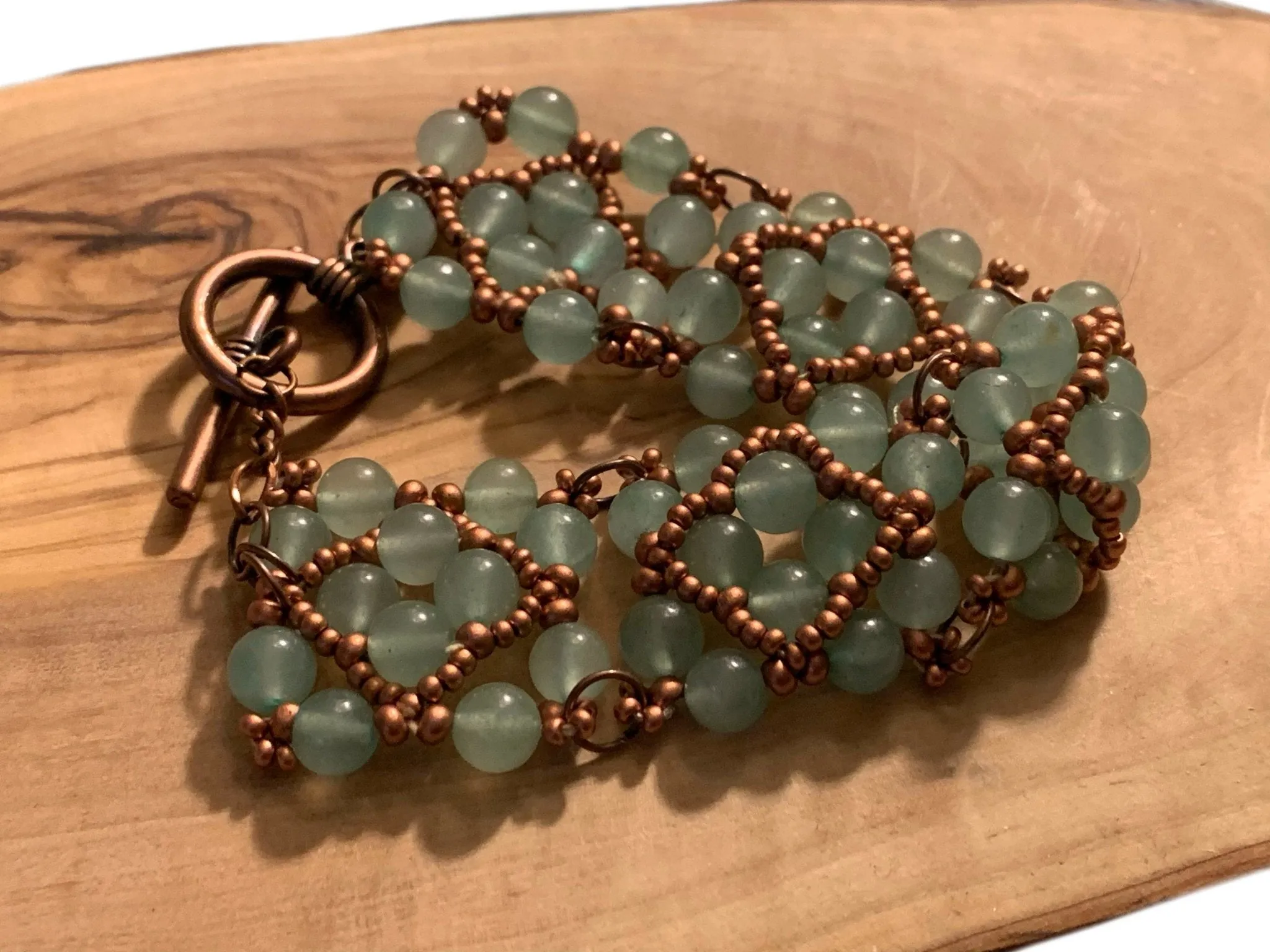 🔴SOLD🔴 Valentina Handmade Green Aventurine Delicate Cuff Style Bracelet