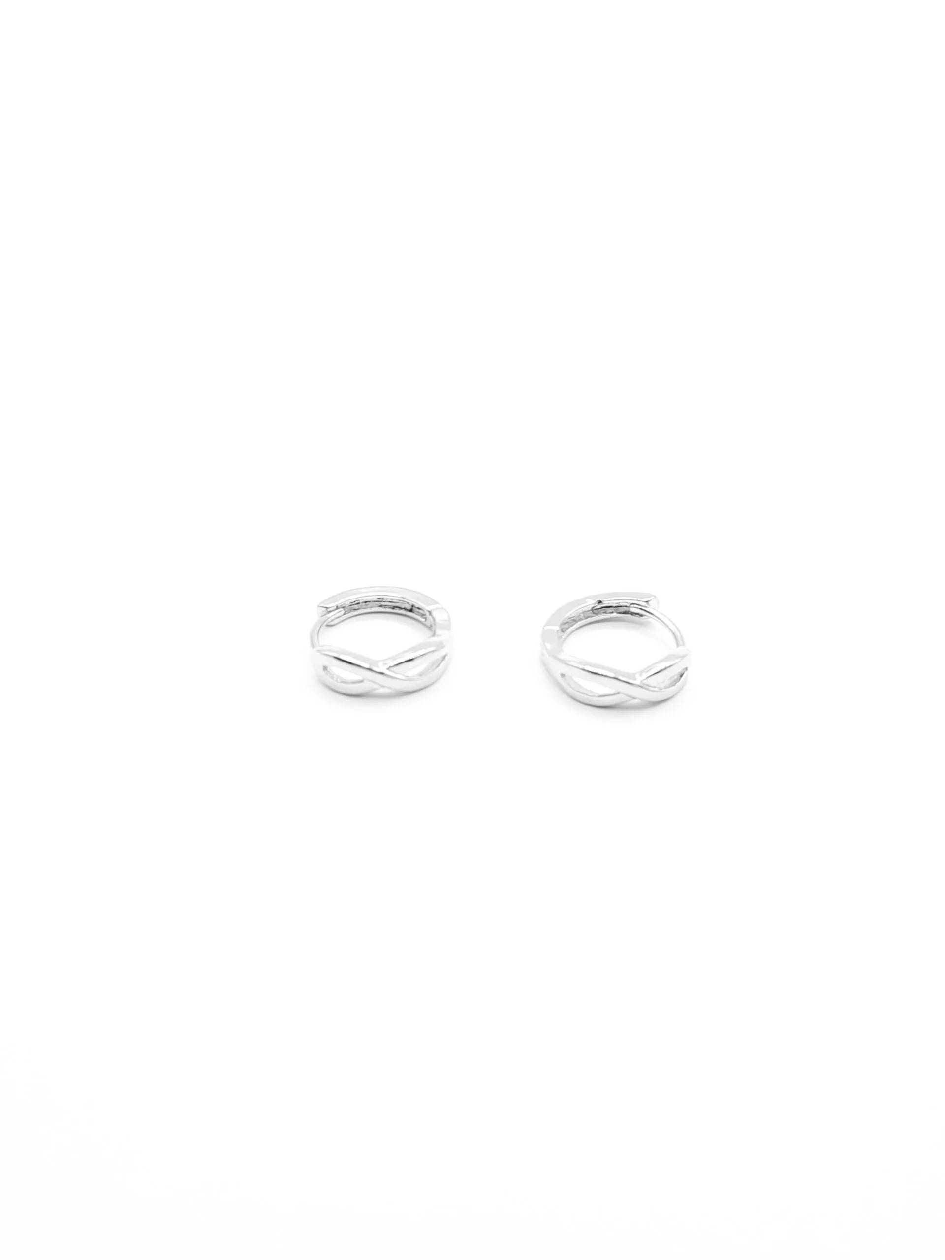 Some Silver Twist Huggie Earrings 836