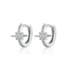 Stardust Huggie Earrings - Silver