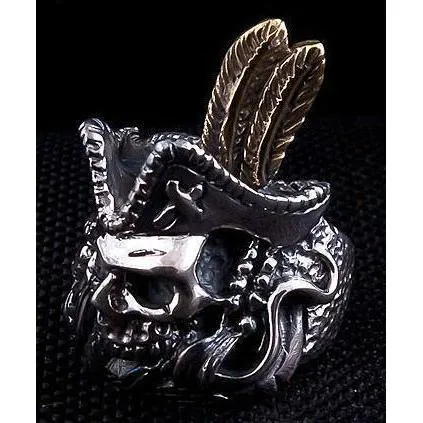 Sterling Silver Pirate Skull Mens Ring