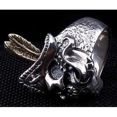 Sterling Silver Pirate Skull Mens Ring