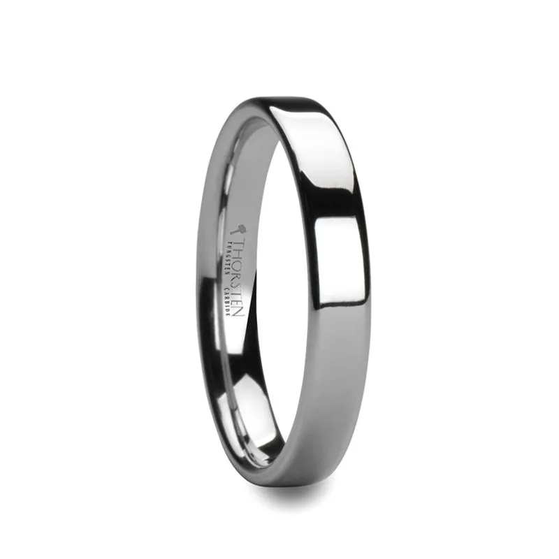 STOCKTON | White Tungsten Ring Flat