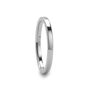 STOCKTON | White Tungsten Ring Flat