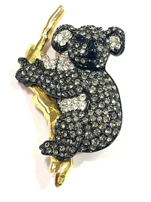 Swarovski Vintage Rhinestone Koala Brooch