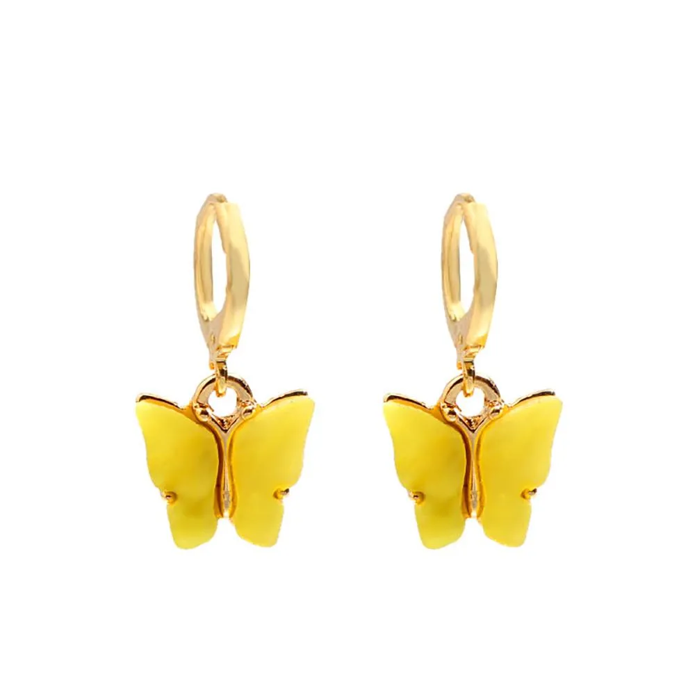 Sweet Colorful Dainty Butterfly Drop Earrings