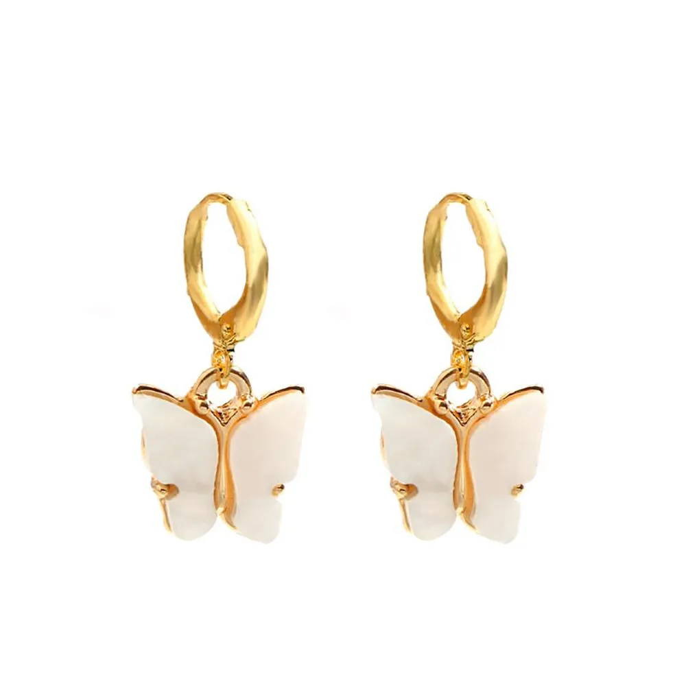 Sweet Colorful Dainty Butterfly Drop Earrings
