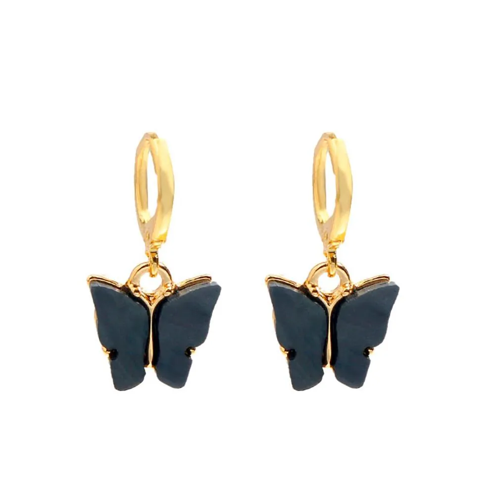 Sweet Colorful Dainty Butterfly Drop Earrings