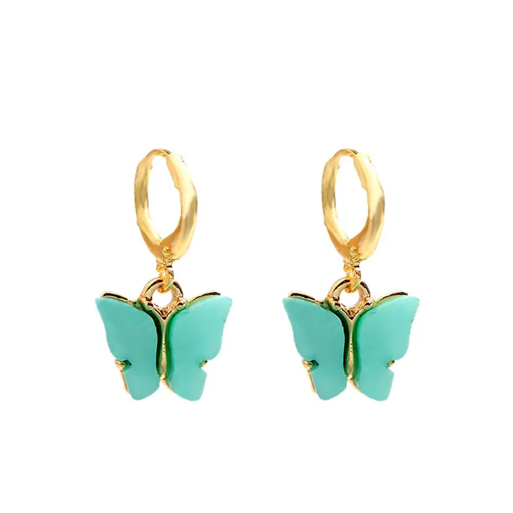 Sweet Colorful Dainty Butterfly Drop Earrings