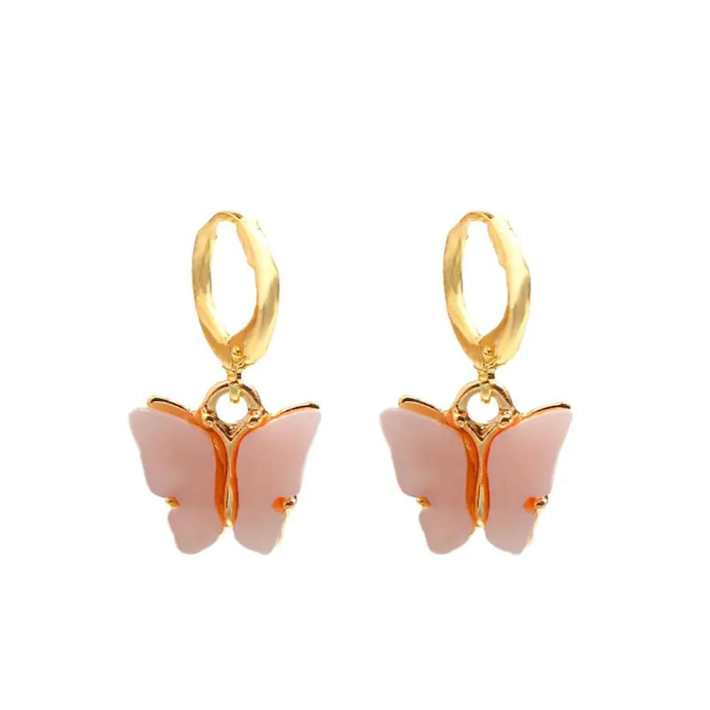 Sweet Colorful Dainty Butterfly Drop Earrings