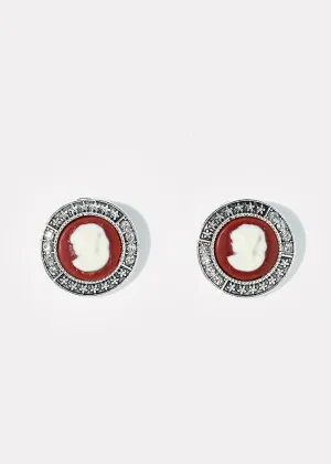 Textured Woman Profile Stud Earrings
