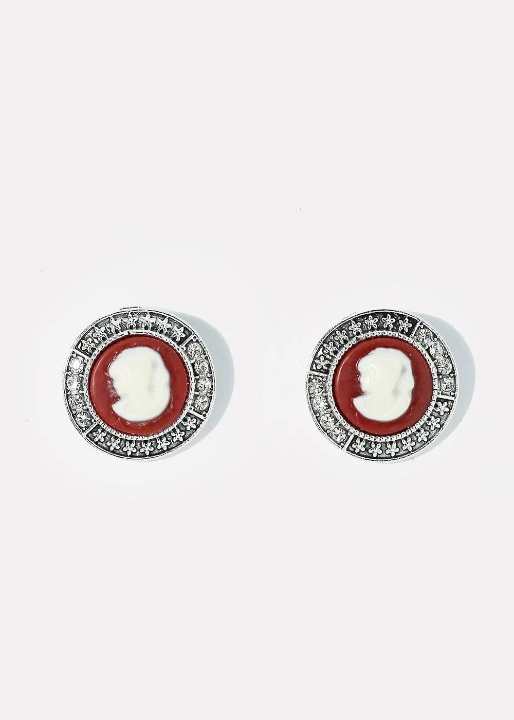Textured Woman Profile Stud Earrings