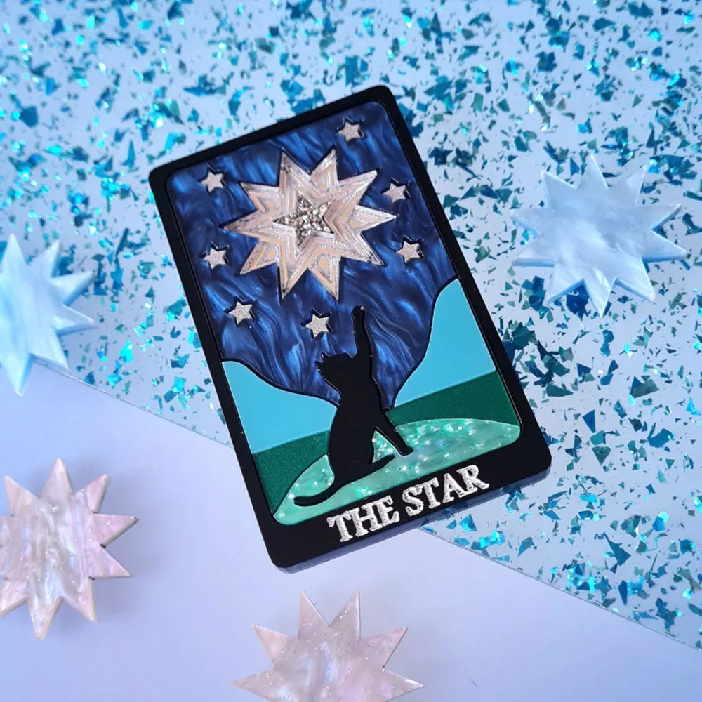 The Star Cat Tarot Card Necklace by Cherryloco Jewellery