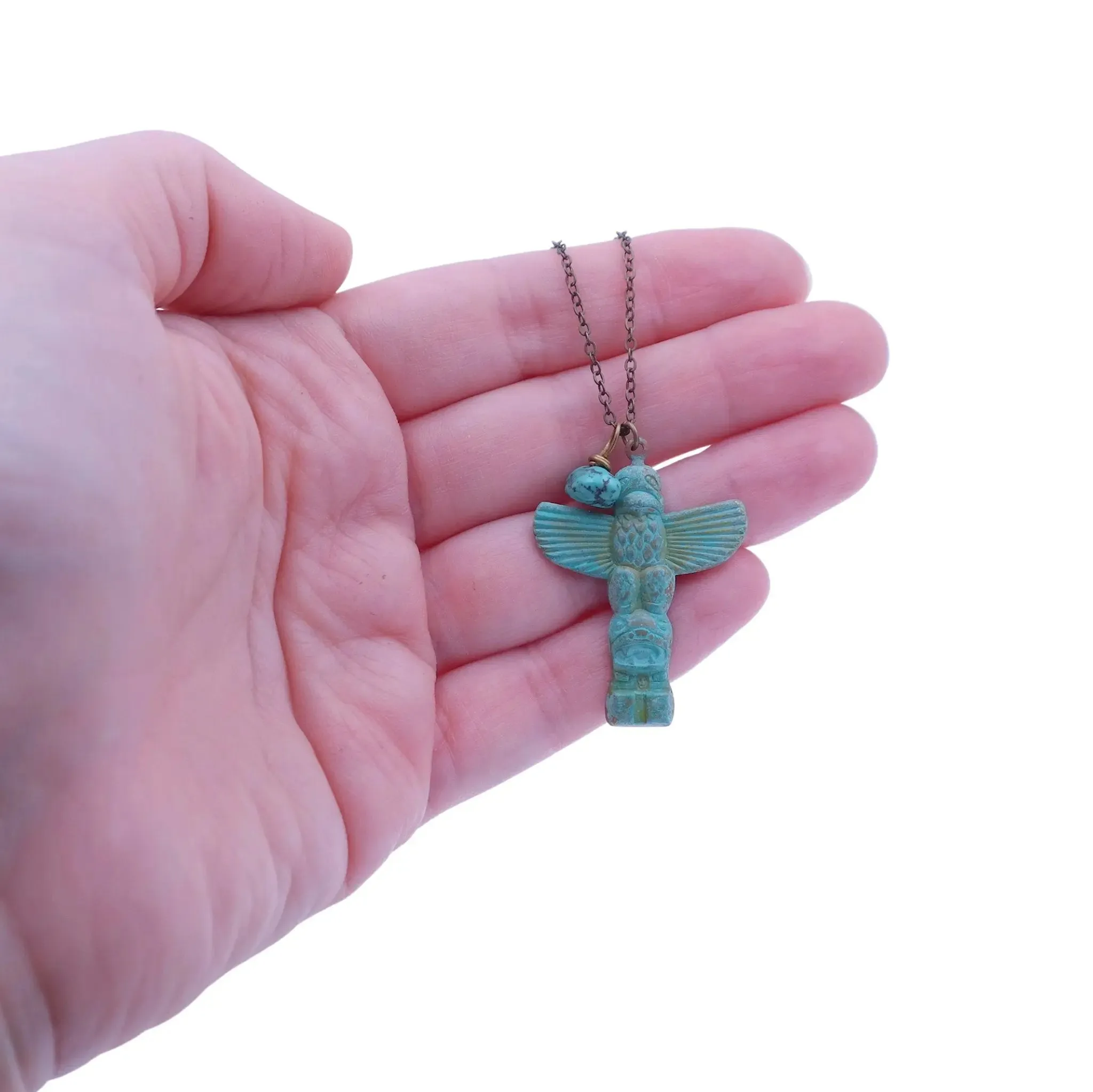Totem Pole Necklace with Turquoise