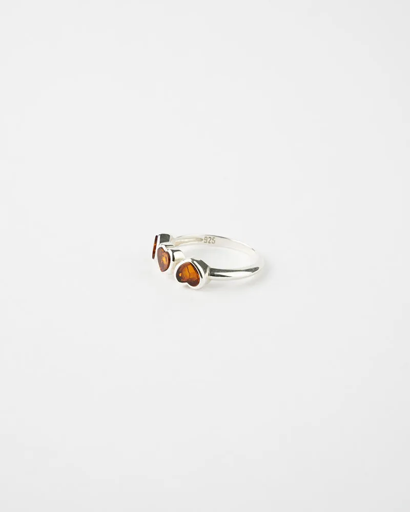 Triple Heart Ring - 925 Sterling Silver Stacking Ring: Elegant and Timeless