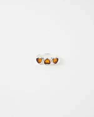 Triple Heart Ring - 925 Sterling Silver Stacking Ring: Elegant and Timeless