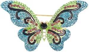 Variety Styles Butterfly Brooch - Multi-Color Rhinestone Crystal Brooch Pin Cute Butterfly Shape Corsages Brooches Decoration Gift for Women Girls