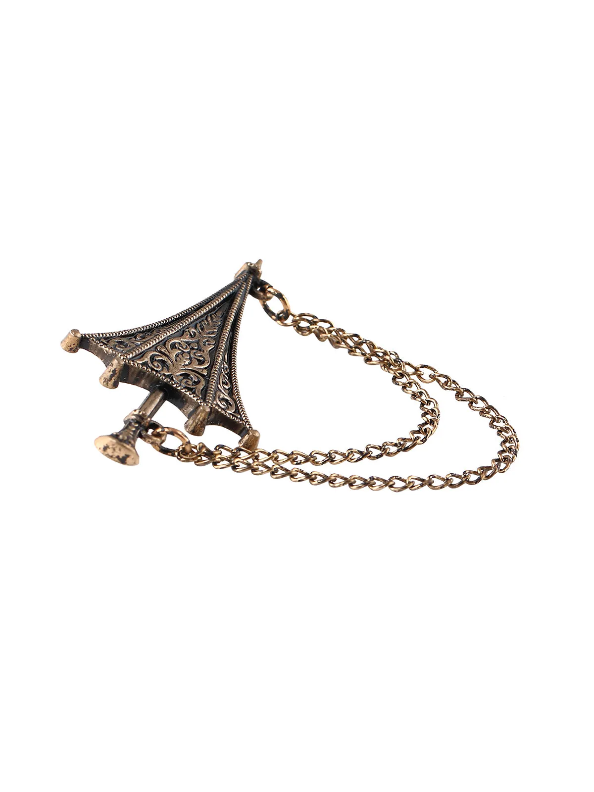 Vintage Antique Brass Umbrella Chain Brooch