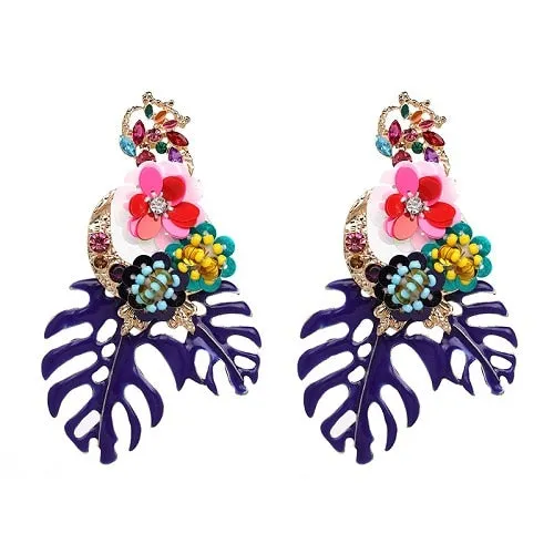 Vintage Vibrant Floral Earrings