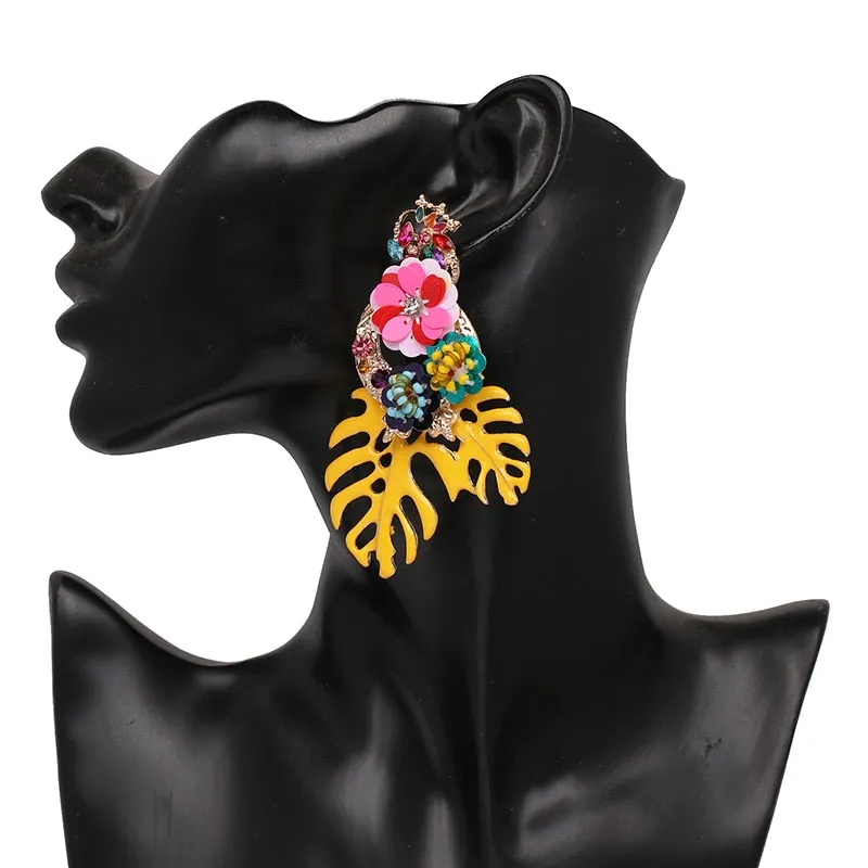 Vintage Vibrant Floral Earrings