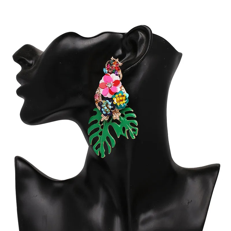 Vintage Vibrant Floral Earrings
