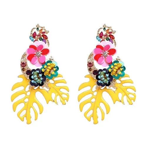 Vintage Vibrant Floral Earrings