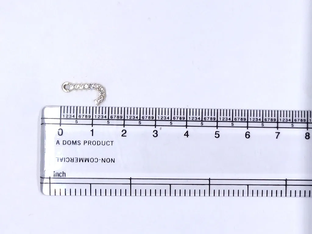 White 'J' Stone Studded Metallic Charms