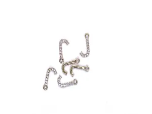 White 'J' Stone Studded Metallic Charms