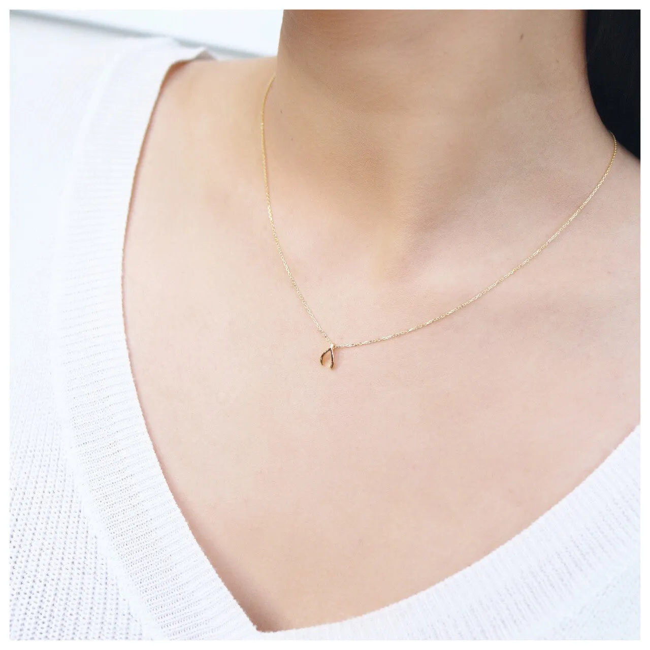 Wishbone Necklace - Sterling Silver